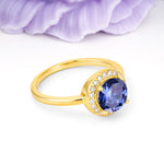 Luxurious 4-Prong Round Cut Tanzanite Engagement Ring - Additional view