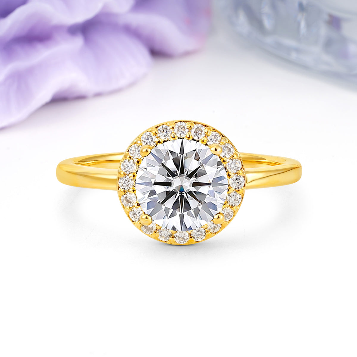 Luxurious 4-Prong Round Cut Lab Diamond Engagement Ring - Additional view