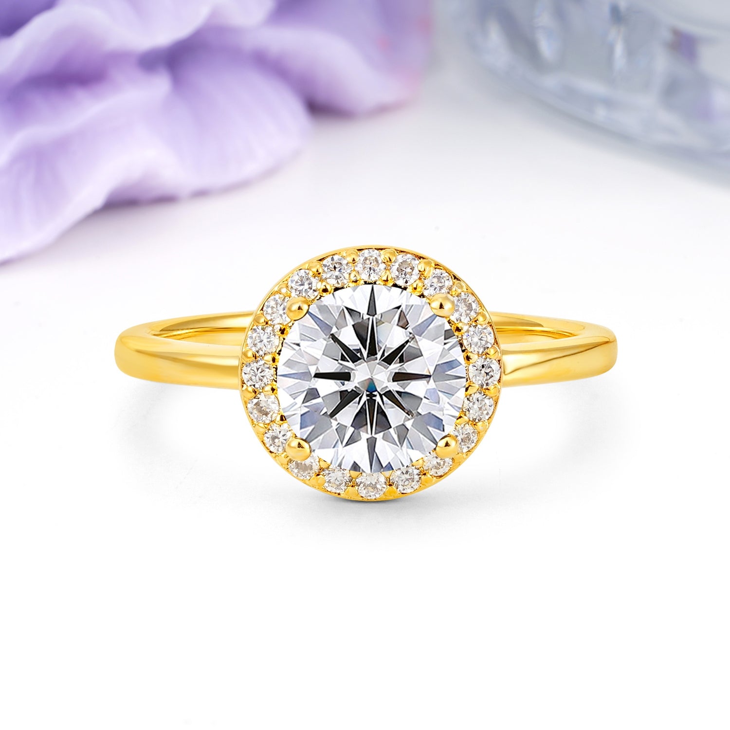 Luxurious 4-Prong Round Cut Lab Diamond Engagement Ring - Additional view