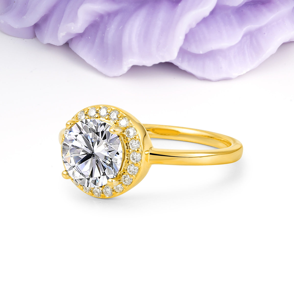 Luxurious 4-Prong Round Cut Lab Diamond Engagement Ring - Additional view