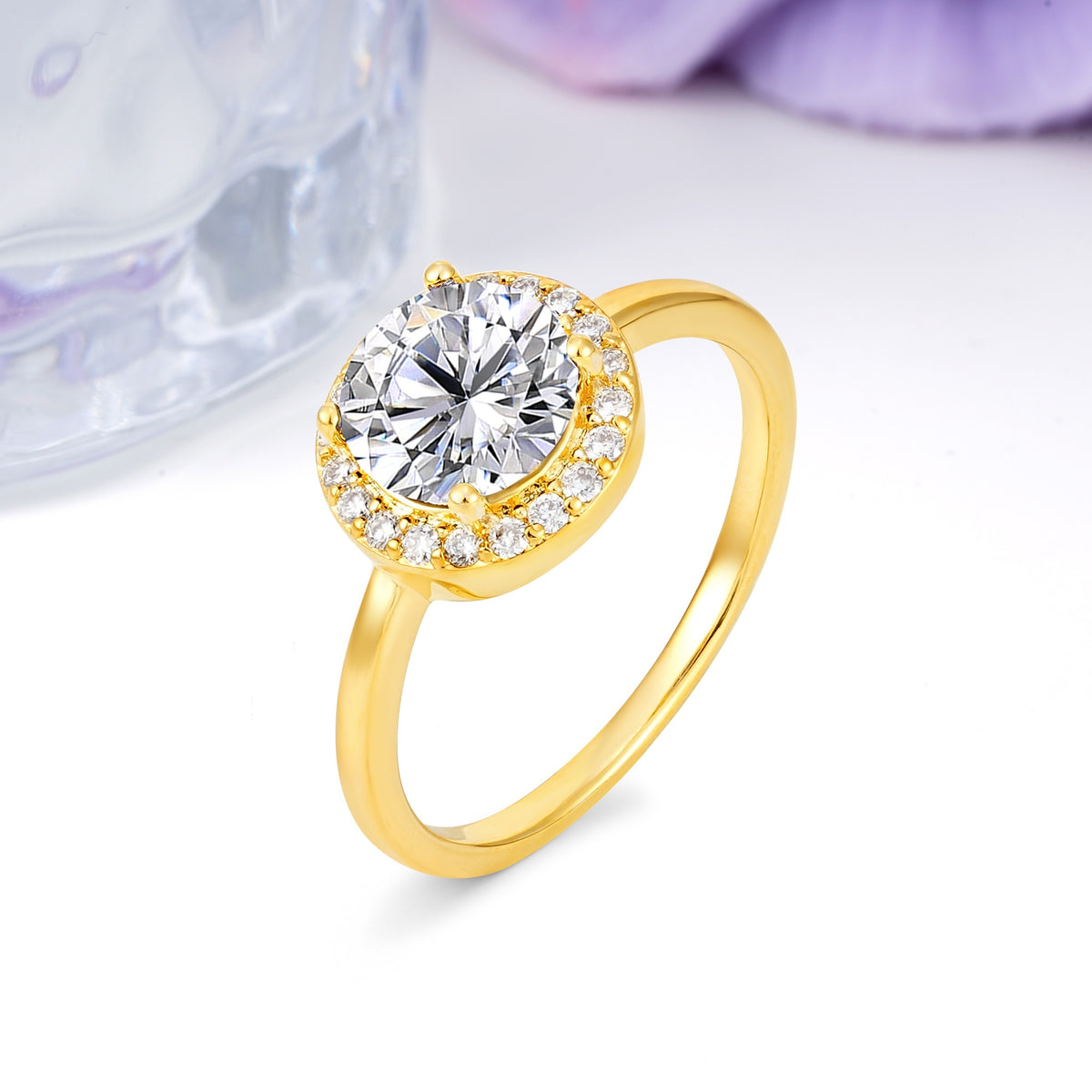 Luxurious 4-Prong Round Cut Lab Diamond Engagement Ring - Additional view