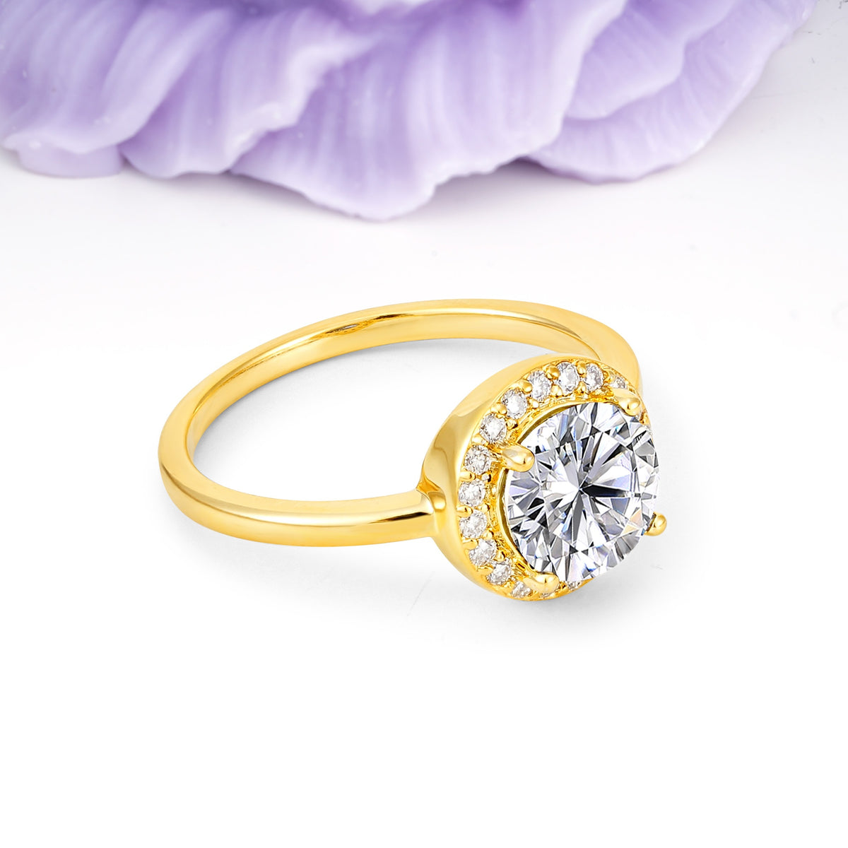 Luxurious 4-Prong Round Cut Lab Diamond Engagement Ring - Additional view