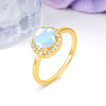Luxurious 4-Prong Round Cut Moonstone Engagement Ring - Additional view
