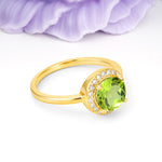 Luxurious 4-Prong Round Cut Peridot Engagement Ring - Additional view
