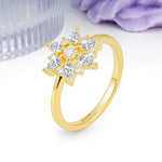 Symmetric Six Marquise Snowflake Cluster Center Round Cut Lab Diamond Engagement Ring - Additional view