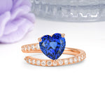 Unique Intertwined 3-Prong Heart-Cut Sapphire Engagement Ring - Additional view