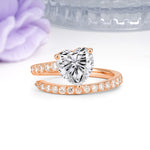 Unique Intertwined 3-Prong Heart-Cut Lab Diamond Engagement Ring - Additional view