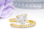 Unique Intertwined 3-Prong Heart-Cut Moissanite Engagement Ring - Additional view