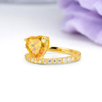 Unique Intertwined 3-Prong Heart-Cut Citrine Engagement Ring - Additional view
