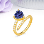 Unique Intertwined 3-Prong Heart-Cut Tanzanite Engagement Ring - Additional view