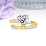 Unique Intertwined 3-Prong Heart-Cut Lab Diamond Engagement Ring - Additional view