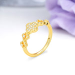 Sparkling Clover?Cluster Round Cut Moissanite Wedding Ring - Additional view