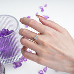 Four Marquise Butterfly Solitaire Milgrain Double Band Lab Diamond Engagement Ring - Additional view