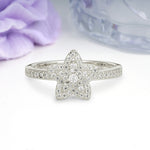 Dazzling Star?Shape Round?Cut Moissanite Pav¨¦ Wedding Ring - Additional view
