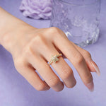 Dazzling Star?Shape Round?Cut Moissanite Pav¨¦ Wedding Ring - Additional view
