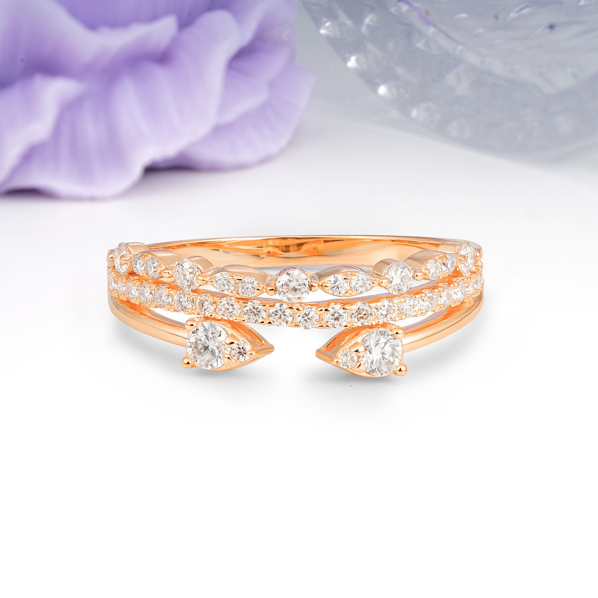 Unique Pavé Setting Moissanite Wedding Ring - Additional view