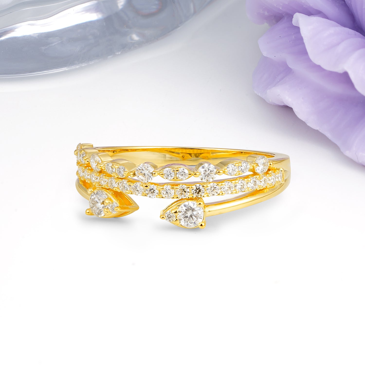 Unique Pavé Setting Moissanite Wedding Ring