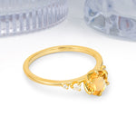 Unique and Minimalist 6-Prong Round Cut Citrine Engagement Ring - Additional view