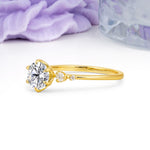 Unique and Minimalist 6-Prong Round Cut Lab Diamond Engagement Ring - Additional view