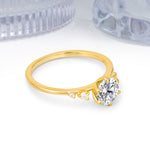 Unique and Minimalist 6-Prong Round Cut Lab Diamond Engagement Ring - Additional view
