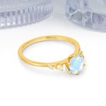 Unique and Minimalist 6-Prong Round Cut Moonstone Engagement Ring - Additional view