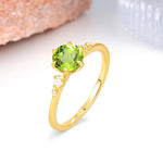 Unique and Minimalist 6-Prong Round Cut Peridot Engagement Ring - Additional view