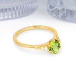 Unique and Minimalist 6-Prong Round Cut Peridot Engagement Ring - Additional view