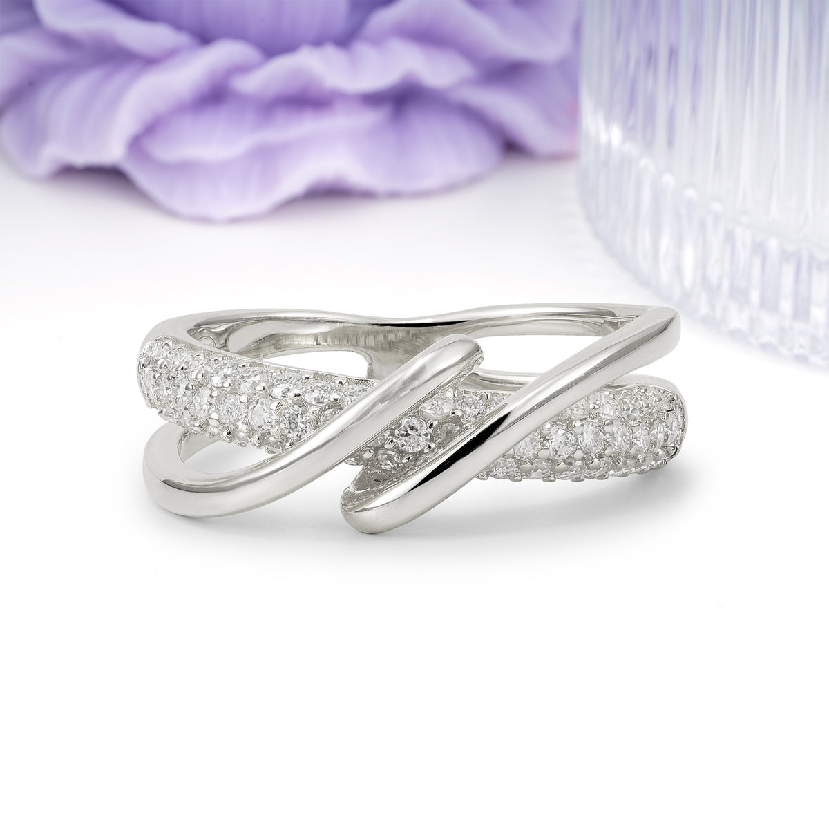 Unique Encirclement Moissanite Engagement Ring - Additional view