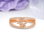 Lustrous Intertwined?Knot Round?Cut Moissanite Pav¨¦ Wedding Ring - Additional view