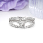 Lustrous Intertwined?Knot Round?Cut Moissanite Pav¨¦ Wedding Ring - Additional view