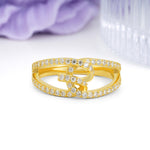 Lustrous Intertwined?Knot Round?Cut Moissanite Pav¨¦ Wedding Ring - Additional view