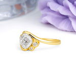 Unique Inset Princess Cut Moissanite Engagement Ring - Additional view