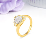 Unique Inset Princess Cut Moissanite Engagement Ring - Additional view