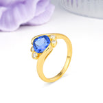 Unique Inset Princess Cut Sapphire Engagement Ring - Additional view