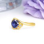 Unique Inset Princess Cut Tanzanite Engagement Ring - Additional view
