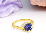 Unique Inset Princess Cut Tanzanite Engagement Ring - Additional view