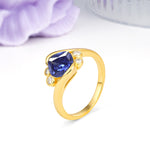 Unique Inset Princess Cut Tanzanite Engagement Ring - Additional view