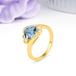 Unique Inset Princess Cut Aquamarine Engagement Ring - Additional view
