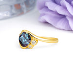 Unique Inset Princess Cut Alexandrite Engagement Ring - Additional view