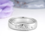 Engraved Vine Scroll Inset Comfort?Fit Wedding Ring - Additional view