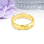 Engraved Vine Scroll Inset Comfort?Fit Wedding Ring - Additional view