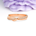 Interlaced Knot?Style Pave Moissanite Wedding Ring - Additional view