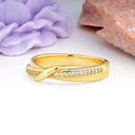 Interlaced Knot?Style Pave Moissanite Wedding Ring - Additional view