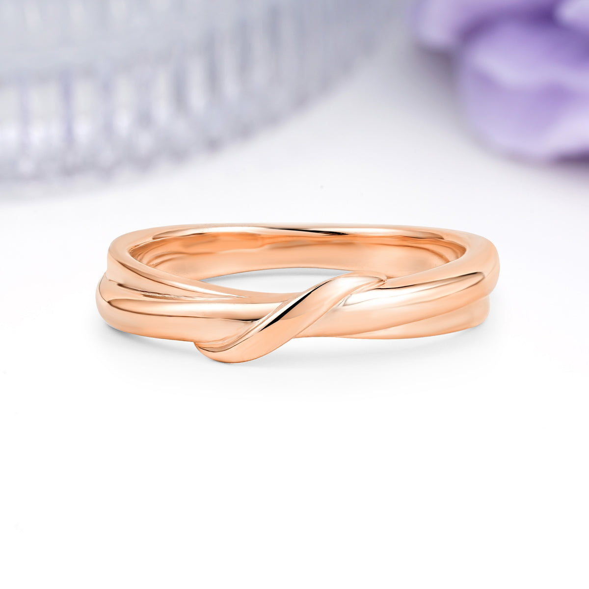 Polished Intertwined Knot Plain Comfort?Fit Wedding Ring - Additional view