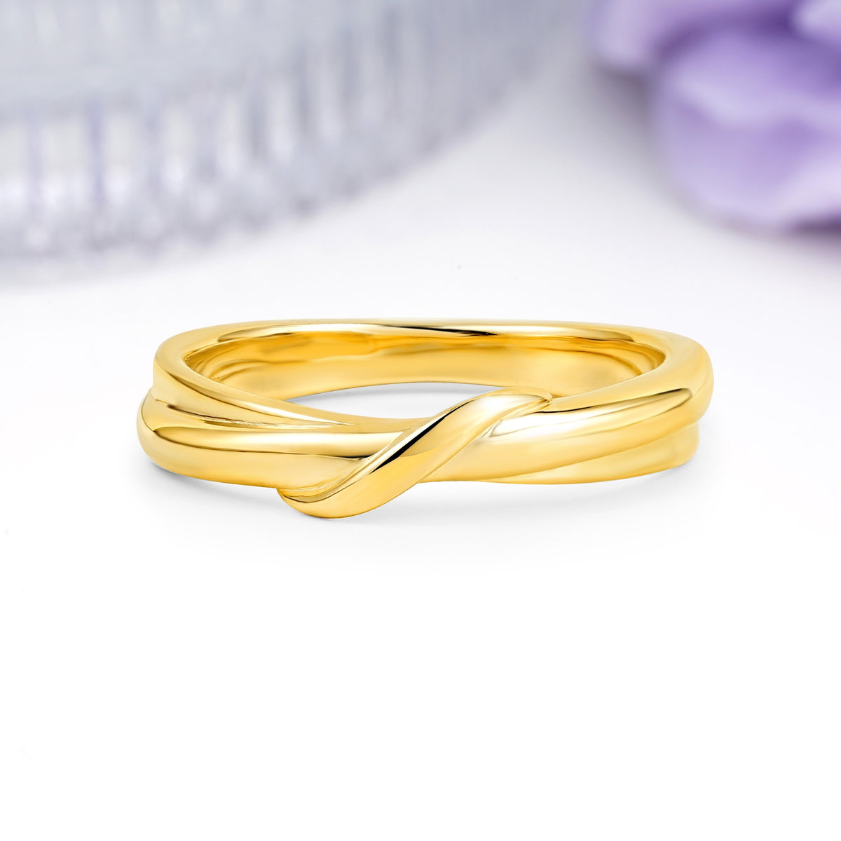 Polished Intertwined Knot Plain Comfort?Fit Wedding Ring - Additional view