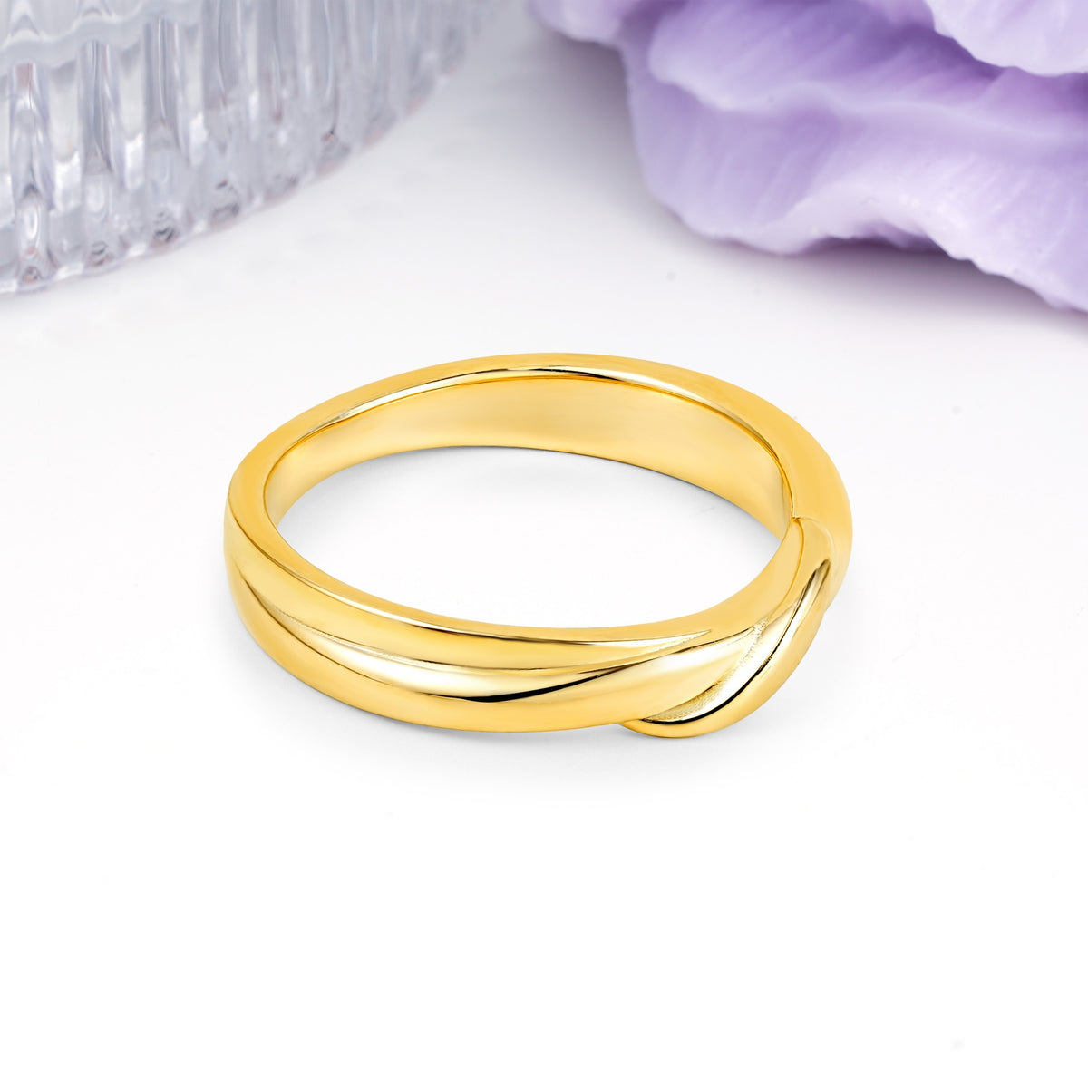 Polished Intertwined Knot Plain Comfort?Fit Wedding Ring - Additional view