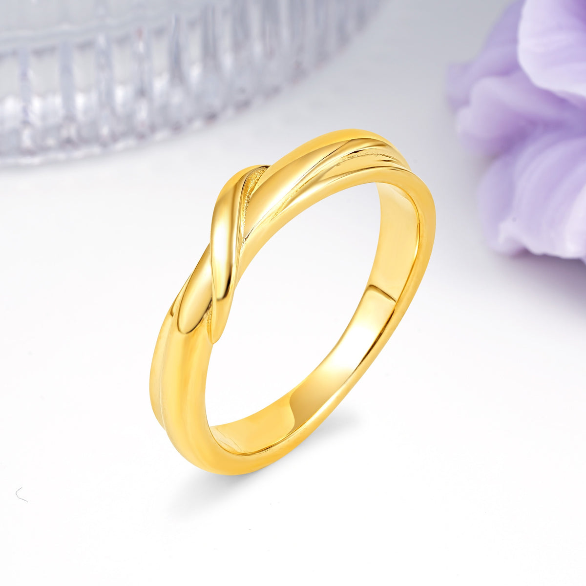 Polished Intertwined Knot Plain Comfort?Fit Wedding Ring - Additional view