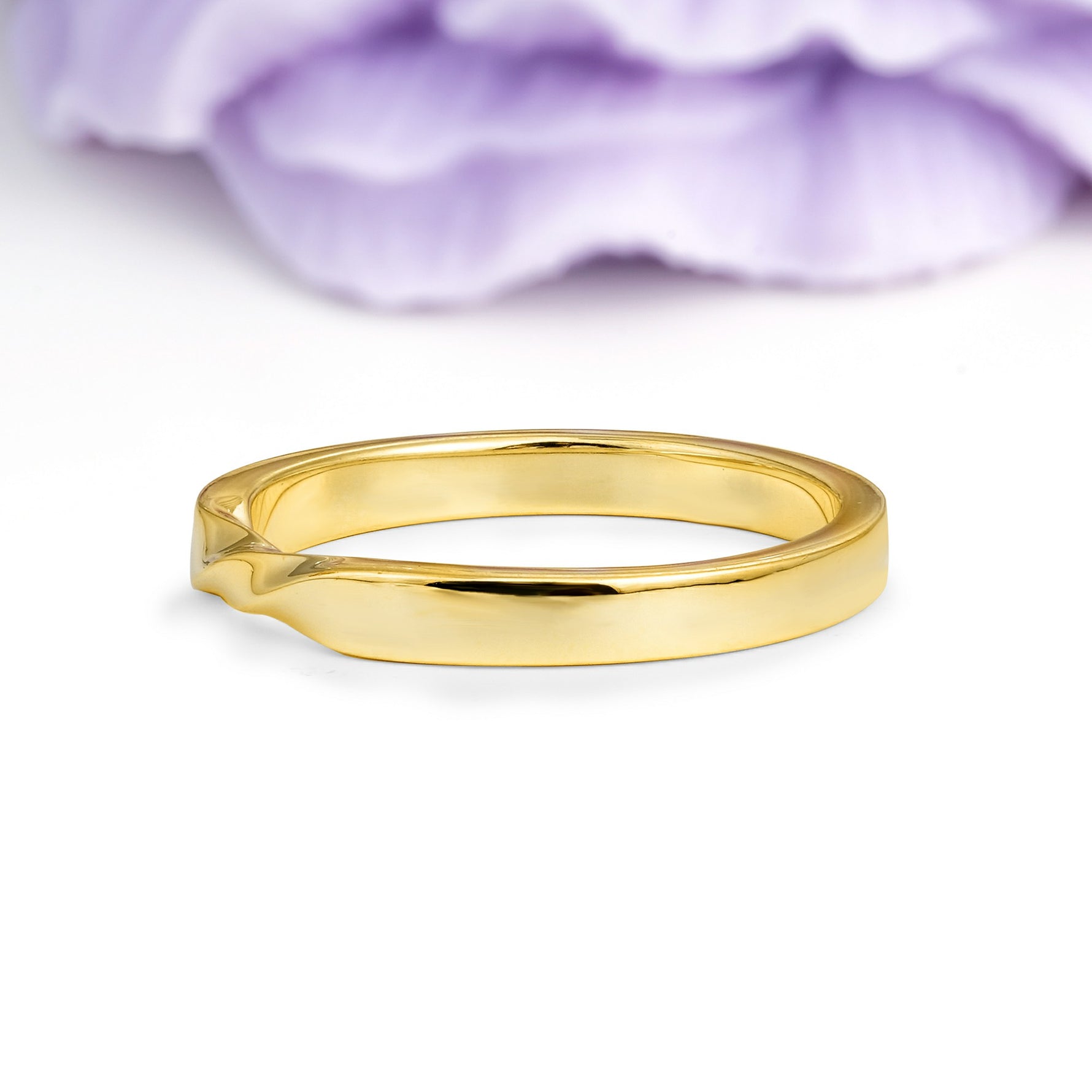Sleek Mid?Shank Twisted Unadorned Promise Wedding Ring - Additional view