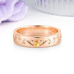Whimsical Vintage Filigree Scroll Kite Cut Citrine Wedding Ring - Additional view