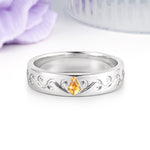 Whimsical Vintage Filigree Scroll Kite Cut Citrine Wedding Ring - Additional view